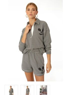 Ellandemm 2 Piece Set: Club Stripe Pullover and Shorts size M/L